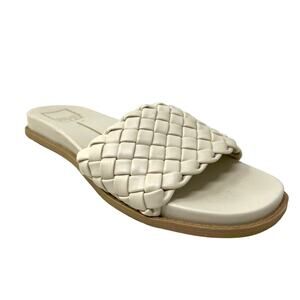 Dolce Vita Clear Grazie Ivory White Braided Slip On Sandal Low Platform Size 9.5